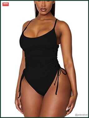 Ruched High Cut One Piece Swimsuit Tummy Control Monokini